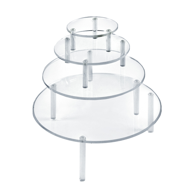 Azar Displays 4-Piece Acrylic Small Round Riser Set 515307
